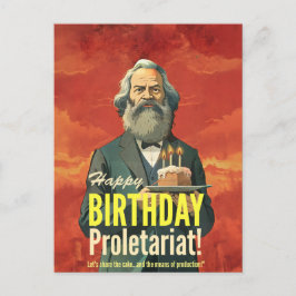 Postal regalo para amantes de la lectura de Karl Marx
