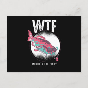 Postal Regalo para amantes de la pesca de peces WTF Dónde