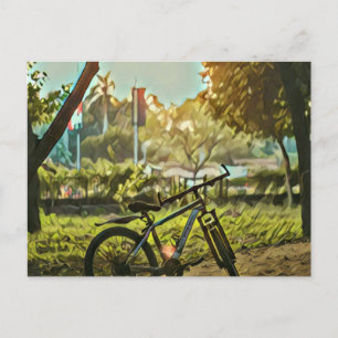 Postal Regalo para amantes del ciclismo   Pintura de cicl