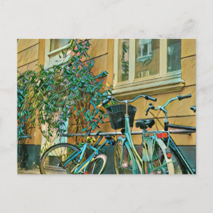Postal Regalo para amantes del ciclismo   Pintura de cicl
