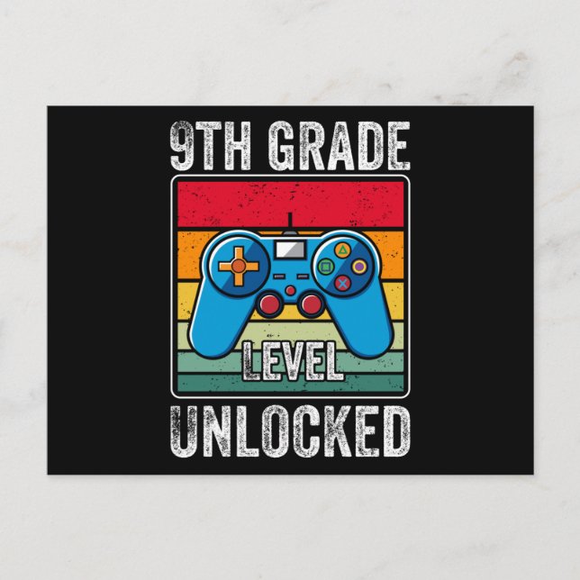 Postal Regalo para estudiantes con videojuego desbloquead (Anverso)