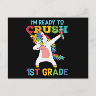 Postal Regalo para estudiantes de primer grado Unicornio