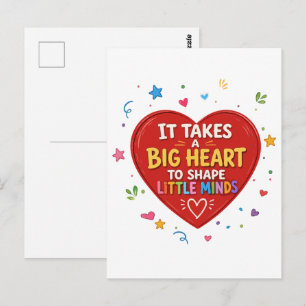 Postal Regalo para maestros con forma de corazón grande y