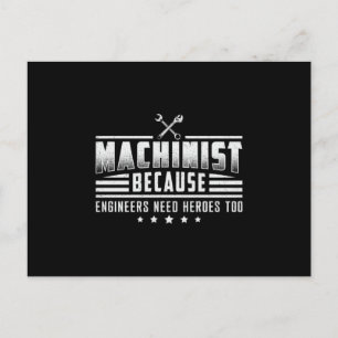 Postal Regalo para maquinista de máquinas CNC mecánico ma