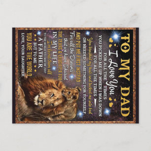 Postal Regalo para mi padre león, idea de regalo de cumpl