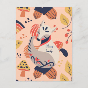 Postal Regalo para Profesora Clase Señora Hygge Zorro