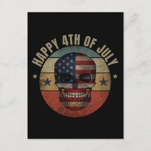 POSTAL REGALO PATRIÓTICO DE CALAVERA FELIZ 4 DE JULIO