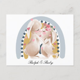 Postal Regalo personalizado de conejos de pareja linda Ar