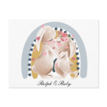 Regalo personalizado de conejos de pareja linda Ar