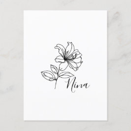 Postal Regalo Personalizado de Flor de Cumpleaños de Madr