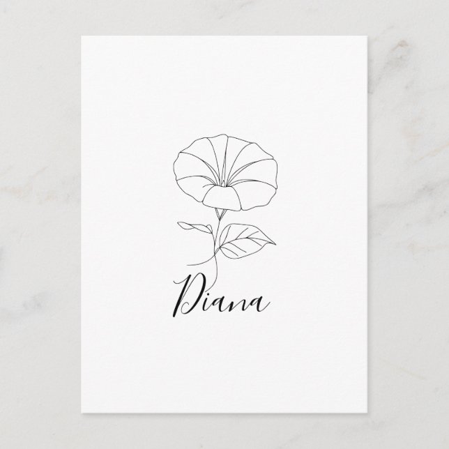 Postal Regalo Personalizado de Flor de Cumpleaños Gloria  (Anverso)