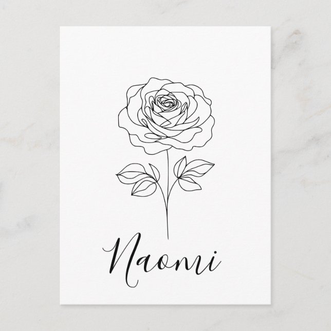 Postal Regalo Personalizado de Flor de Cumpleaños Junio R (Anverso)