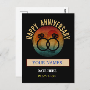 Postal regalo personalizado del aniversario del boda