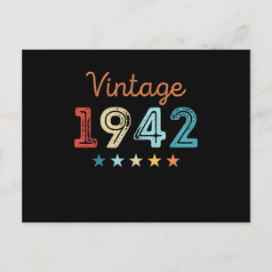 Postal Regalo Retro Cumpleaños 80 Vintage 1942 para 80 añ