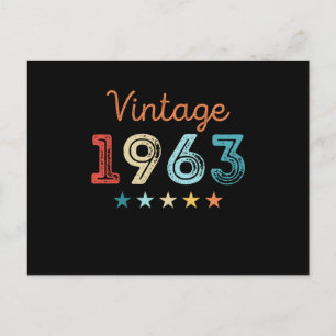 Postal Regalo Retro de Cumpleaños 60 Vintage 1963 para cu