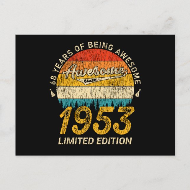 Postal Regalo Retro Genial Cumpleaños 72 para persona de  (Anverso)