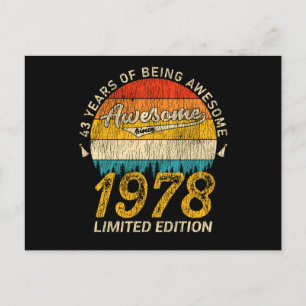 Postal Regalo Retro Genial de Cumpleaños 47 Años de Edad