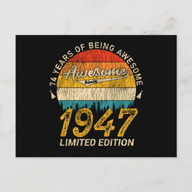 Postal Regalo Retro Genial de Cumpleaños 78 Años para Per (Anverso)