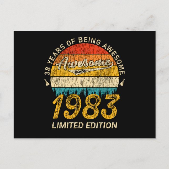 Postal Regalo Retro Impresionante Cumpleaños 42 Años 1983 (Anverso)