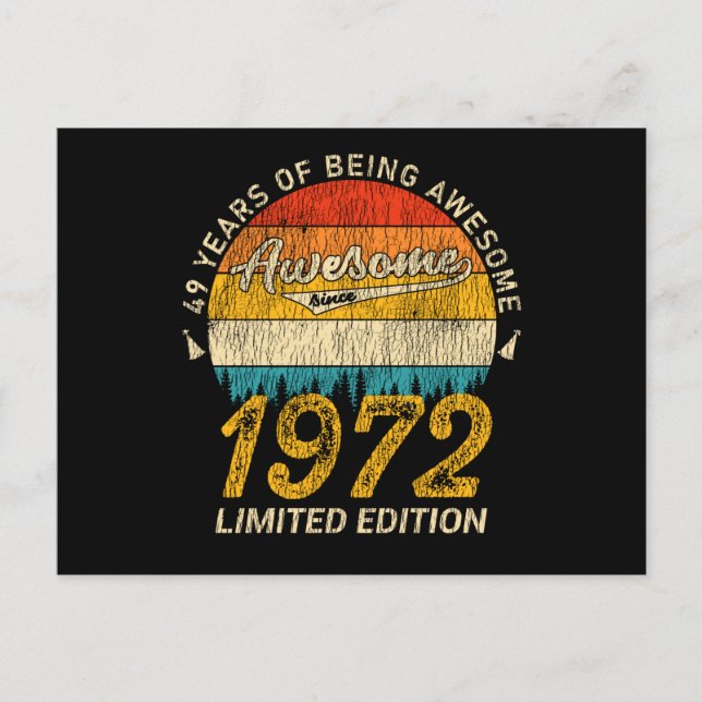 Postal Regalo Retro Impresionante de Cumpleaños 53 Años 1 (Anverso)