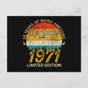 Postal Regalo Retro Impresionante de Cumpleaños 54 Años 1