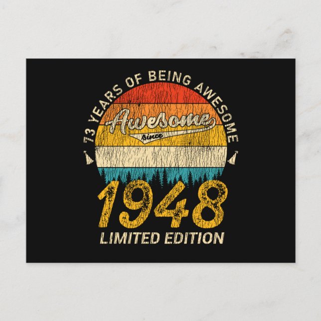 Postal Regalo Retro Impresionante para Cumpleaños 77 años (Anverso)