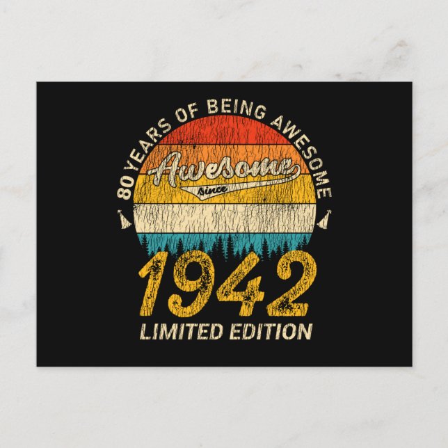Postal Regalo Retro Impresionante para Cumpleaños 83 de 1 (Anverso)