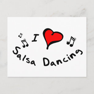 Postal Regalo Salsa Dancing I Heart-Love