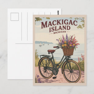 Postal Regalo vintage de Mackinac Island Michigan con Flo