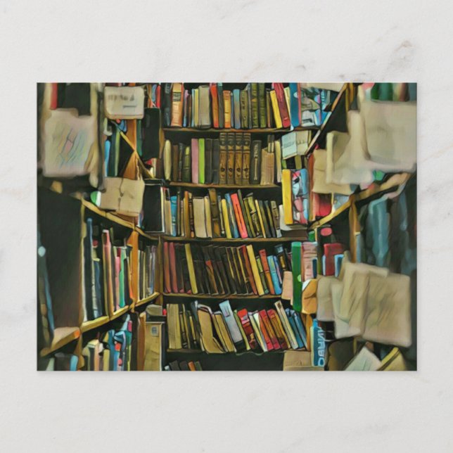 Postal Regalo vintage para amantes de los libros (Anverso)