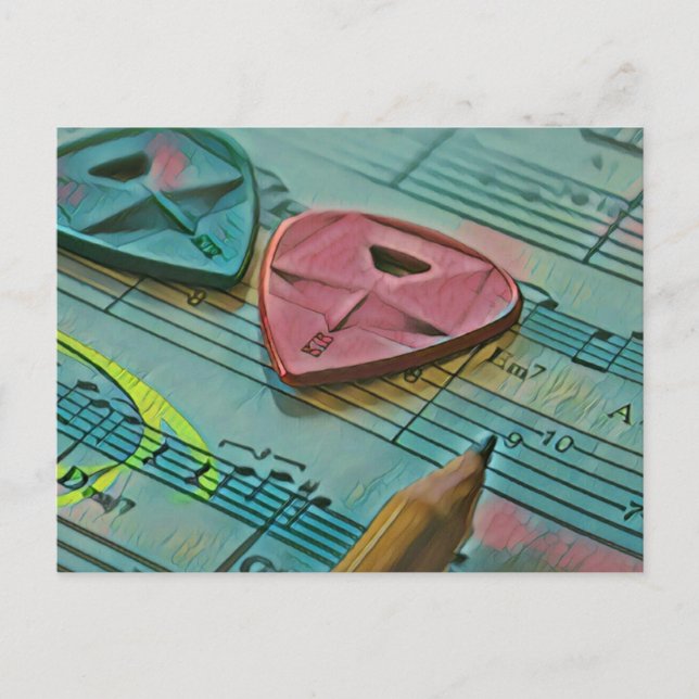 Postal Regalo vintage para un guitarrista (Anverso)