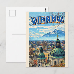 Postal regalos antiguos de la ciudad de Viena, Austria 