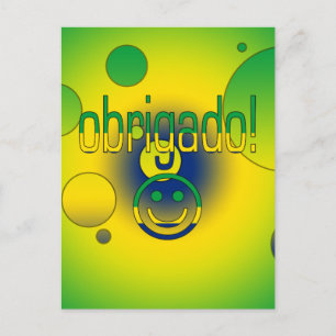 Postal Regalos Brasileños Gracias / Cara Obrigado