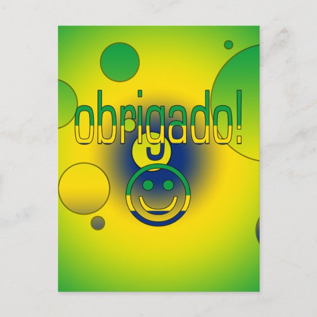 Postal Regalos Brasileños Gracias / Cara Obrigado (Anverso)