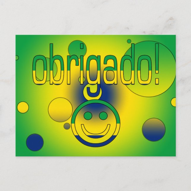 Postal Regalos Brasileños Gracias / Cara Obrigado (Anverso)