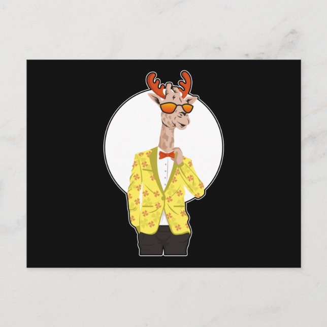 Postal Regalos con diseño de jirafas lindas safari animal (Anverso)