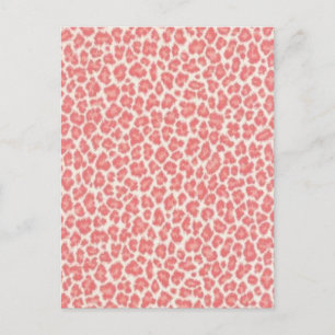 Postal Regalos con estampado de leopardo rosa y crema