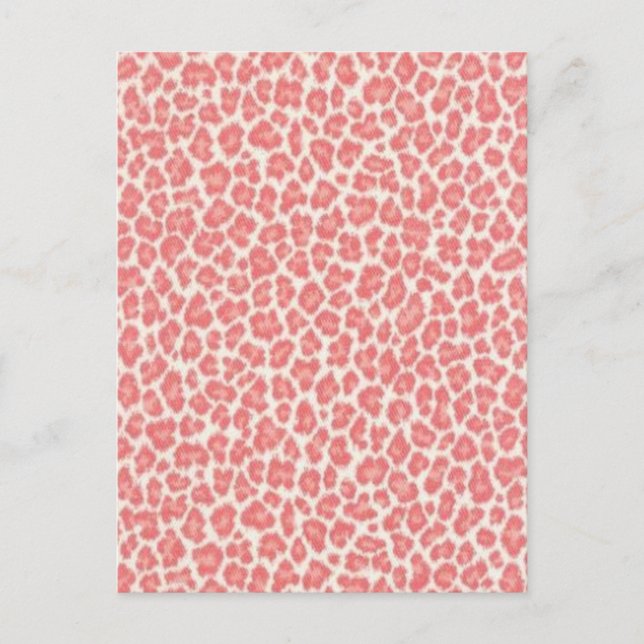Postal Regalos con estampado de leopardo rosa y crema (Anverso)