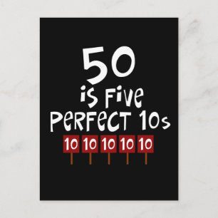Postal Regalos de 50 años, ¡50 es 5 años perfectos!