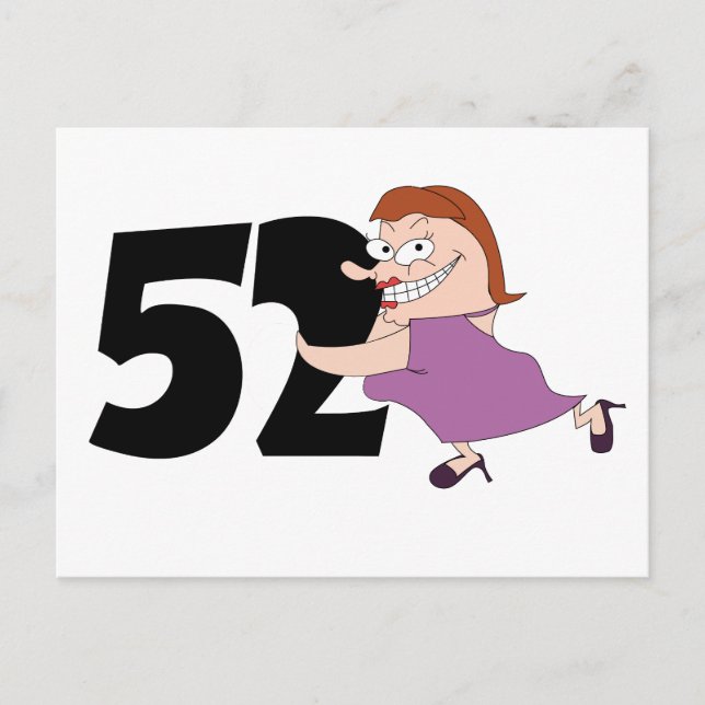 Postal Regalos de 52 años - cumpleaños divertidos de pers (Anverso)