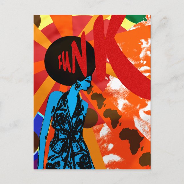 Postal Regalos de afiches retro de Funk (Anverso)