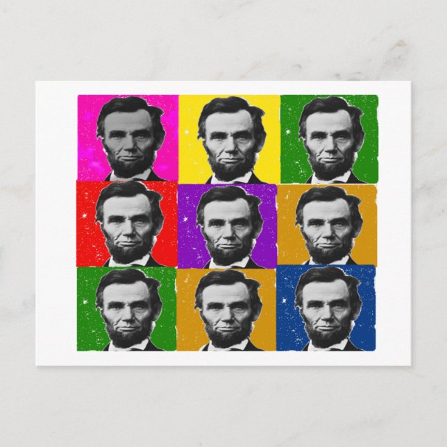 Postal Regalos de arte de Abraham Lincoln - 9 fotos única (Anverso)