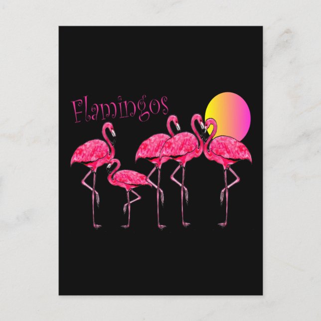 Postal Regalos de arte de flamenco tropical (Anverso)