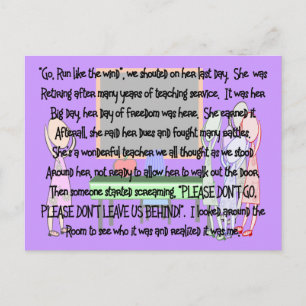 Postal Regalos de arte de historias de retiro de profesor