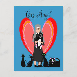 Postal Regalos de arte de Nun Cat Angel
