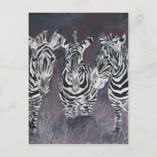 Postal regalos de arte de pintura de animales de cebra zo