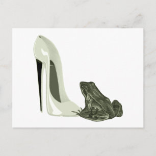 Postal Regalos de arte de zapatos y ranas de Stiletto