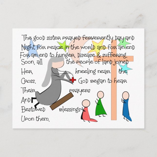 Postal Regalos de arte narrativo de "La monja rezadora" (Anverso)
