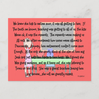 Postal Regalos de arte por historias de retiro de profeso