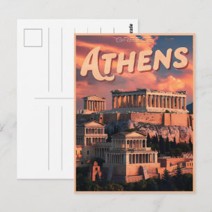 Postal regalos de Atenas capital vintage de Grecia